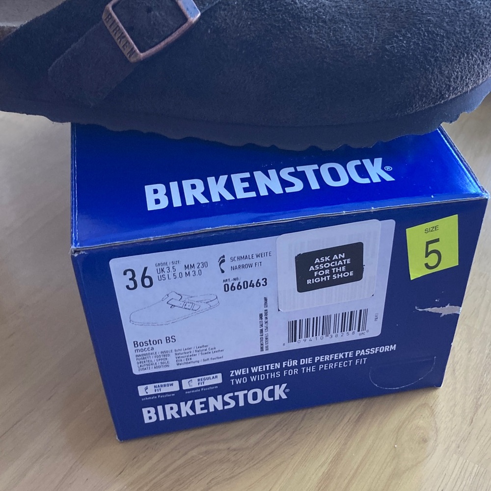Birkenstock Boston Suede Clogs in Dark Brown